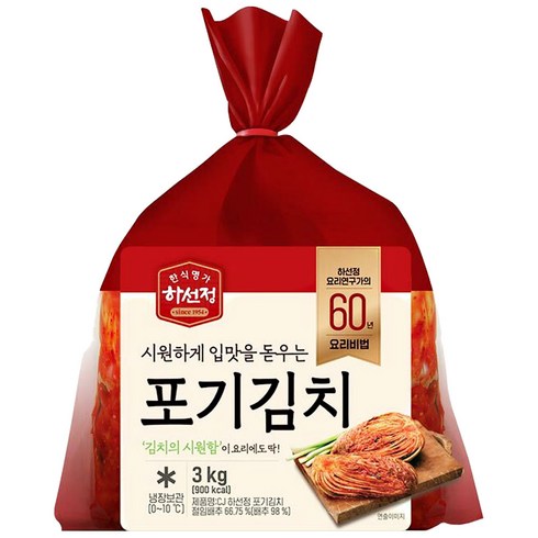 하선정김치 - 제일제당 하선정 포기김치, 1개, 3kg