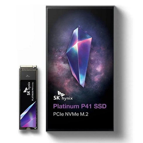 SK하이닉스 플래티넘 P41 2TB PCIe NVMe Gen4 M.2 2280 내부 SSD l 최대 7 000MB/sl Compact 폼 팩터 176단 NAND 플래시 내장 솔리드, Platinum P41