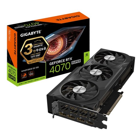 GIGABYTE 지포스 RTX 4070 SUPER WINDFORCE OC D6X 12GB 제이씨현 그래픽카드, 선택없음