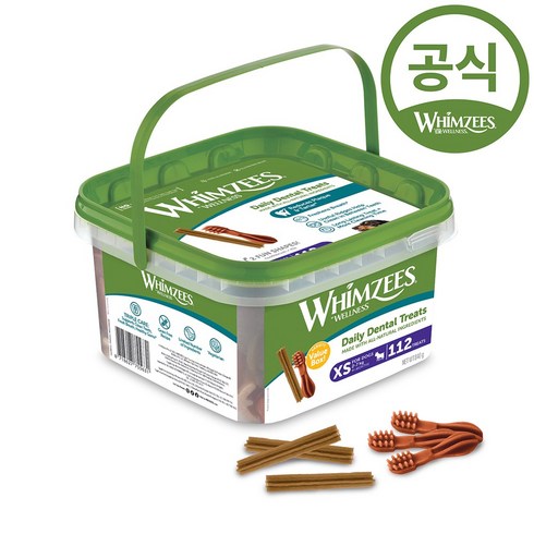 와라모두 윔지스 버라이어티팩 XS 강아지 덴탈껌 덴탈츄 덴탈스틱 개껌 치석제거 112P, 110개, 7.9g