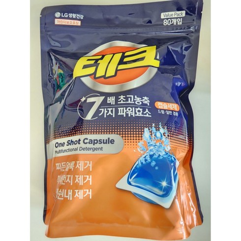 테크 수퍼볼 캡슐세제 80개입, 80개, 1개