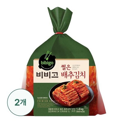 비비고 썰은 배추김치, 1.8kg, 2개