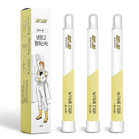 마이웨이 냉장고 탈취제 김치냄새제거 살균 99.9% 탈취스틱, 4ml, 3개