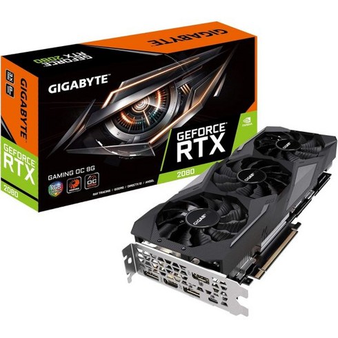 rtx2080 - 그래픽카드 수리 게이밍 기가바이트 지포스 RTX 2080 OC 8GB 그래픽 카드 GV N2080 8GC 갱신, 1개