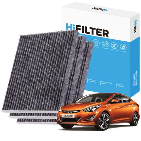 하이필터 현대 아반떼 전차종 자동차 활성탄 에어컨필터 차량용 탈취필터, 3개, 더 뉴 아반떼 MD_HI-E105