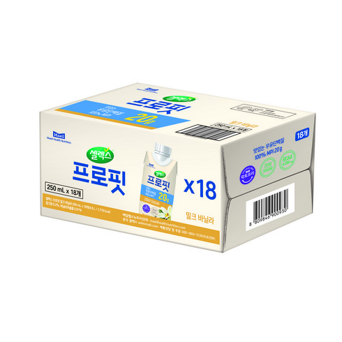 셀렉스 프로핏 우유단백질 밀크바닐라 250ml 2박스(36개입), 36개