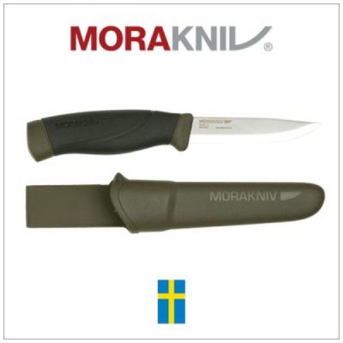 2023년 가성비 최고 모라나이프 - 모라나이프 컴패니언 캠핑용 칼, 헤비 듀티 밀리터리 그린, 1개