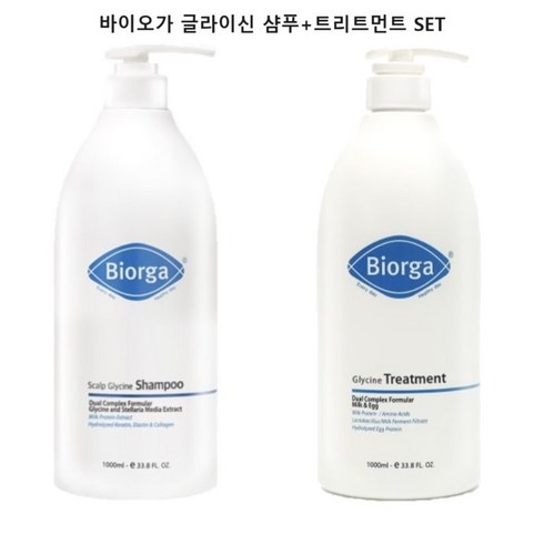 바이오가 글라이신 샴푸 1000ml + 트리트먼트 1000ml 2종 1세트, 두피 글라이신 샴푸 1L / 글라이신 트리트먼트 1L, 1개