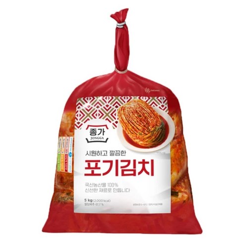 종가집 포기배추김치 5kg, 1개