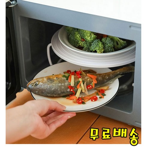 슬기로운요리생활 - [트윈스몰] 슬기로운 요리생활! 전자레인지 조리 2단 트레이 선반 받침대, 전자레인지 2단선반-2개