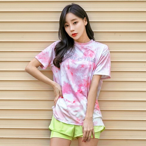 에이치머스 여성용 알데바란 오버핏 래쉬가드, 핑크