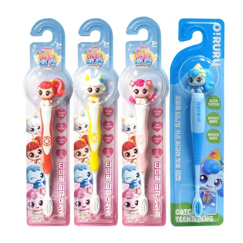 캐치티니핑 피규어 칫솔 4개세트 (하츄핑+샤샤핑+나나핑+솔찌핑), 1