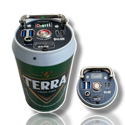 10A 대용량 맥뱅 맥주캔 파워뱅크 킥보드 캠핑용 보조 배터리, 블루-맥뱅