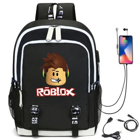 컴퓨터케이블 Roblox 게임 가상 세계 주변 학생 패션 옥스포드 원단 USB 데이터 케이블 야외 컴퓨터 가방 여행 어린이 장난감 선물, [02] 2