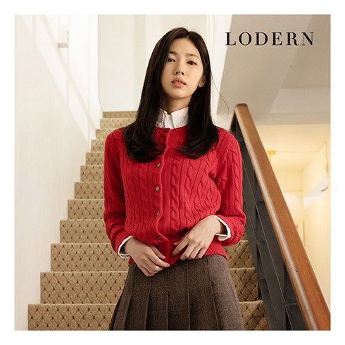 [로던] ○ 23FW 여성 코튼100 케이블 가디건 2종
