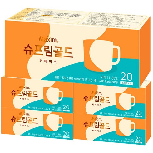 2023년 가성비 최고 슈프림골드 - 맥심 슈프림 골드 커피믹스 2295g, 20개입, 5개