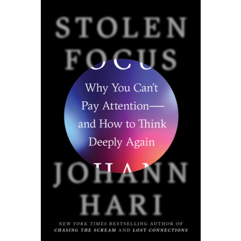 (영문도서) Stolen Focus: Why You Can't Pay Attention--And How to Think Deeply Again Hardcover, Crown Publishing Group (NY), English, 9780593138519