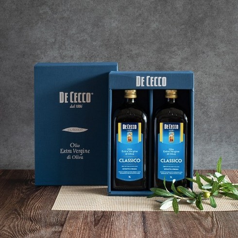 데체코 올리브유 2호 선물세트 (엑스트라버진 올리브오일 1L X 2병), 1세트