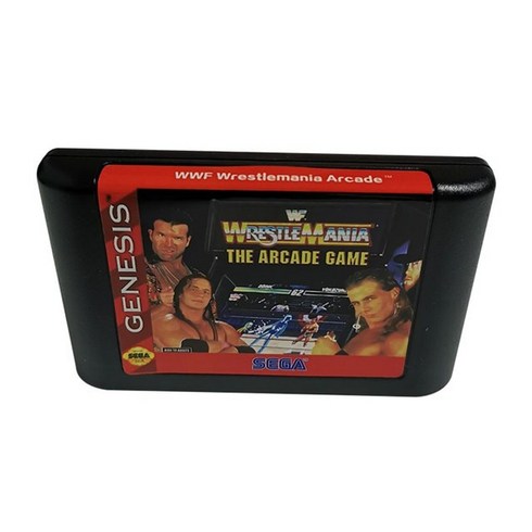 레트로 게임 팩 카트리지 wwf wrestlemania 아케이드 - pal 및 ntsc 버전용 전자 16비트 md 카드, 검은색