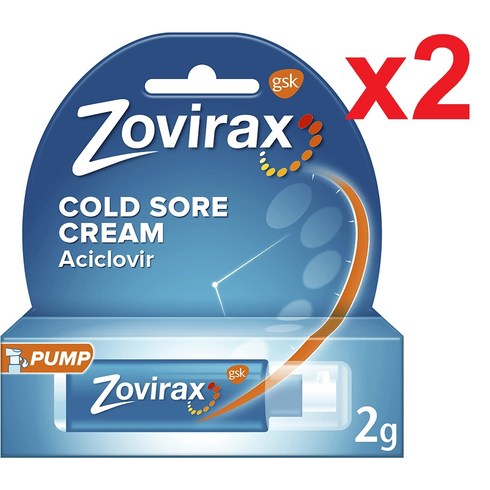 [영국발송] 2개 조비락스 크림 펌프형 헤르페스 대상포진 크림 Zovirax Cold Sore Cream