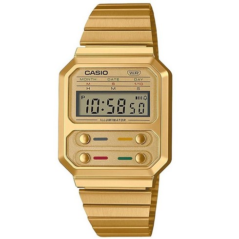 Casio 컬렉션 빈티지 남성 디지털 시계 골드. A100WEG9AEFAMZUK 6636919807, 골드