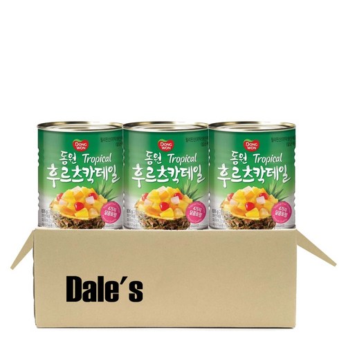 동원 후르츠칵테일 과일통조림, 836g, 3개