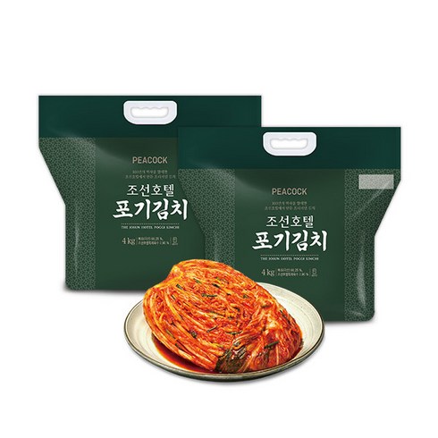 피코크조선호텔김치 - [신세계푸드(SHINSEGAE FOOD)] ㅁ[피코크] 조선호텔 포기김치 4kg*2팩 (총, 4kg, 2개