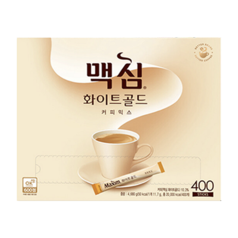 맥심 화이트골드 커피믹스 400T 탕비실/사무실/맛있는커피믹스, 12g, 400개입, 1개