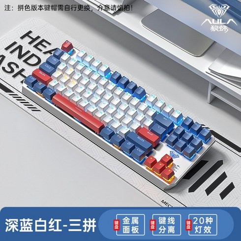 2024년 가성비 최고 AULA 타란튤라 F87 - AULA F87 타란튤라 F87 PRO 기계식 키보드, Y, 청축