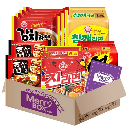 오뚜기 봉지라면 5종 (진라면매운맛5p+열라면5p+참깨라면4p+김치라면4p+틈새라면2p), 1세트