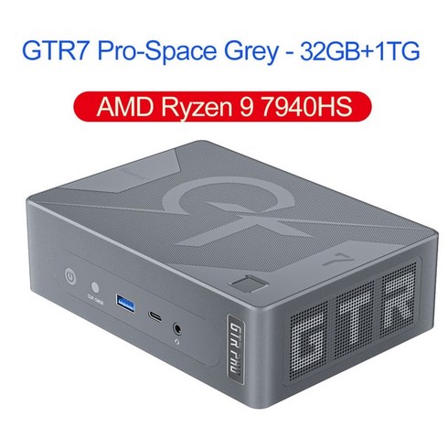 Beelink 게이밍 미니 소형 소형 PC GTR7 Pro Ryzen 9 7940HS 최대 65W TDP 지원 NVME SSD 오버클럭 7 데스, 08 R9 7940HS-Grey, 08 R9 7940HS-Grey, 한개옵션1