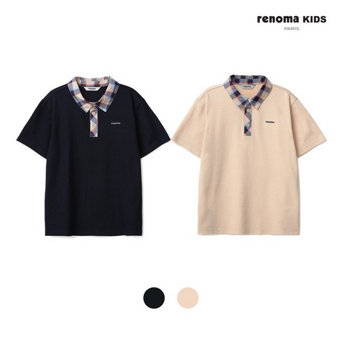레노마 키즈 남아시그니쳐체크배색카라티셔츠 R2320T105