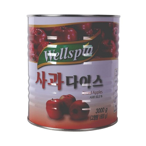 상큼한 사과통조림 웰스피아 사과다이스 3kg, 1