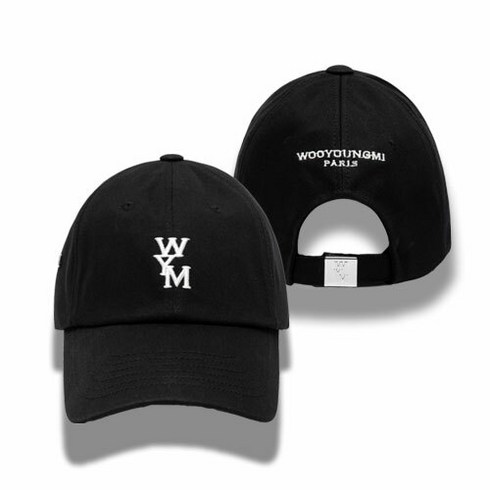 우영미모자 - 기타 24SS 우영미 모자 블랙 로고 볼캡 W241AC51661B STK