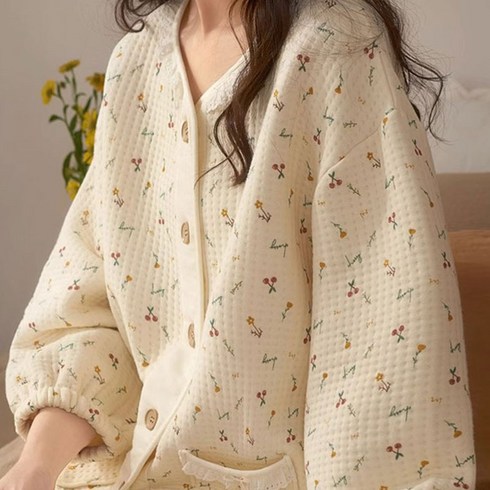 [폭닥누빔]지미 긴팔 상하세트 파자마 잠옷