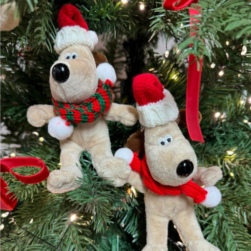 크리스마스 그로밋 키링 인형 2type, 목도리빨강초록, 1개