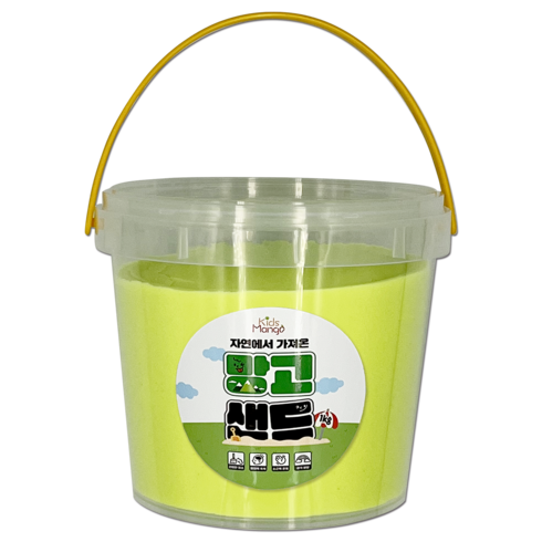2023년 가성비 최고 모래놀이 - 키즈망고 모래놀이 천연성분 친환경, 옐로우