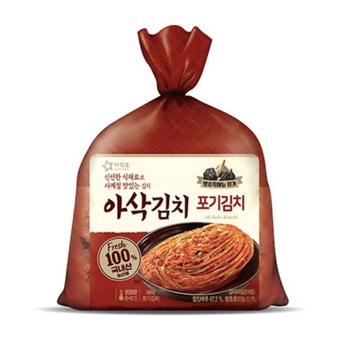 아워홈김치 - 아워홈 아삭김치 포기 김치 1.6kg 국산 배추김치, 1개