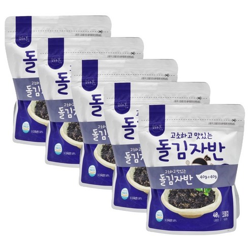 해우촌 김자반 - 해우촌 고소하고 맛있는 파래 돌김 자반 40g 10개 김자반 볶음 돌자반, 5개