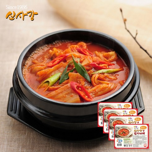 저녁메뉴캠핑 - 수원맛집 신사강 김치찌개_340g 가정식 간편 저녁메뉴 혼밥 캠핑음식, 340g, 4개