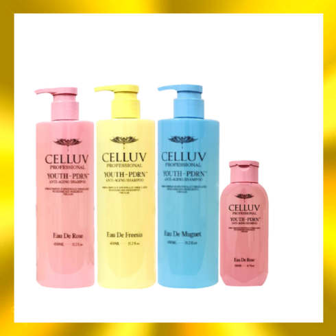  셀럽 PDRN 샴푸 로즈 450mlx3개뮤게 450mlx3개  로즈 200ml - 셀럽 PDRN 샴푸 로즈+프리지아+뮤게 450ml x3개+200ml 1개, 셀럽 로즈1개+프리지아1개+뮤게1개+200ml
