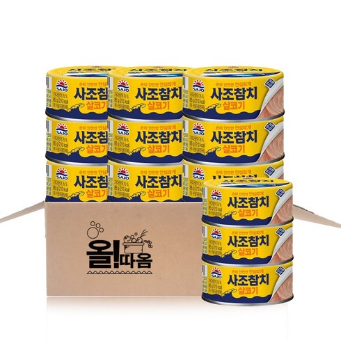 사조참치살코기85 - 사조 살코기 참치 안심따개, 85g, 12개