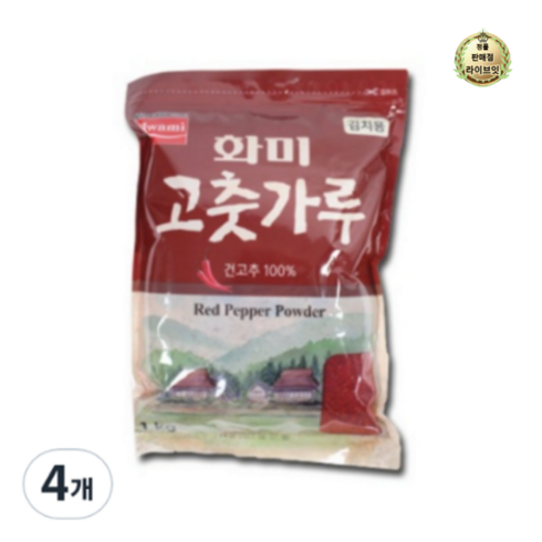 청송미소 고춧가루 1kg  2팩 - 화미 고춧가루 김치용 1kg 1개, 8개