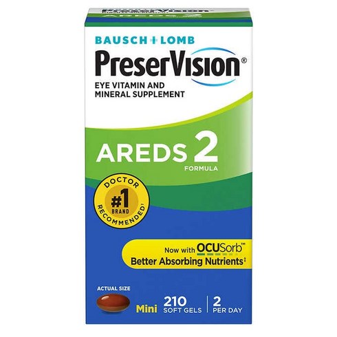 PreserVision AREDS 2 Formula 210 Soft Gels 바슈롬 프리저비전 아레즈2 포뮬러 210캡슐, 1개, 210정, 210정