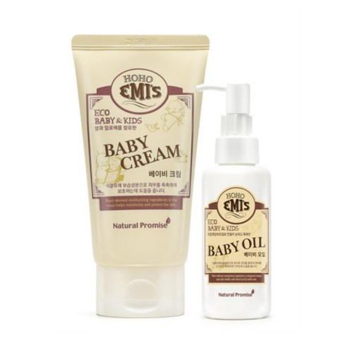 호호에미스 - 호호에미 베이비 크림 150ml + 오일 100ml 아기 유아 순한 저자극, 1개