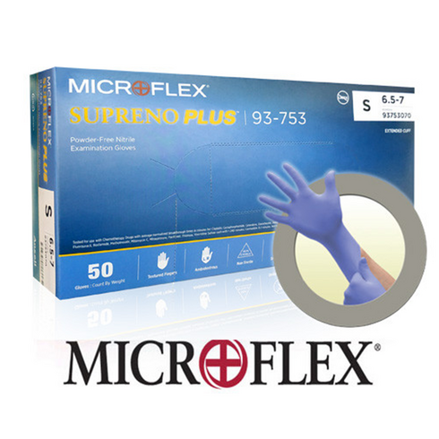 안셀 마이크로플렉스 수프레노 플러스 93-753 Microflex Supreno plus 일회용 니트릴장갑(50매), 1팩, 소(S)