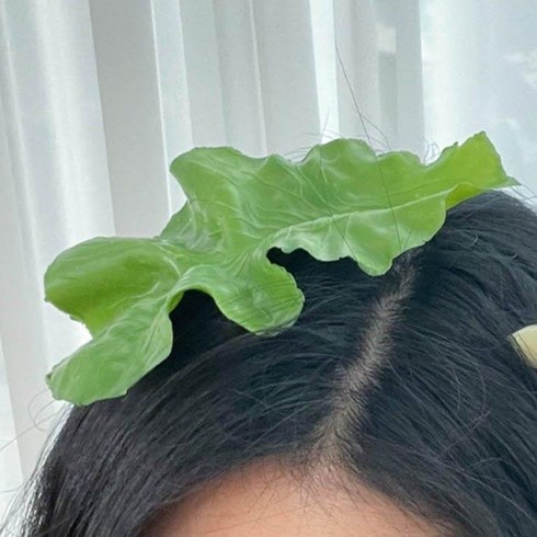 특이한 상추 마늘 머리집게핀 헤어 액세서리 머리핀