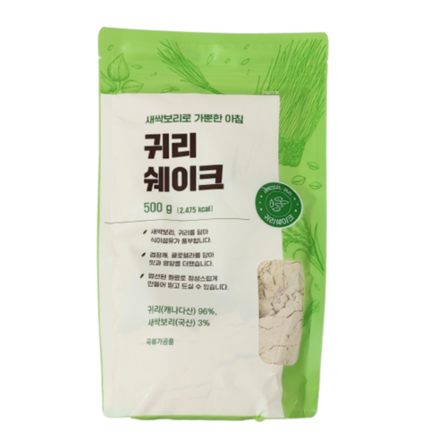 새싹귀리 간장김 96봉 - 새싹보리로 가뿐한 아침 귀리 쉐이크 500g, 3개