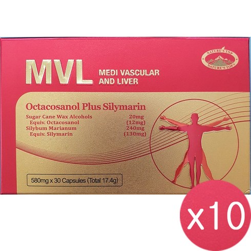 네이쳐스탑 MVL 폴리코사놀 20mg 30정 옥타코사놀 실리마린 10개