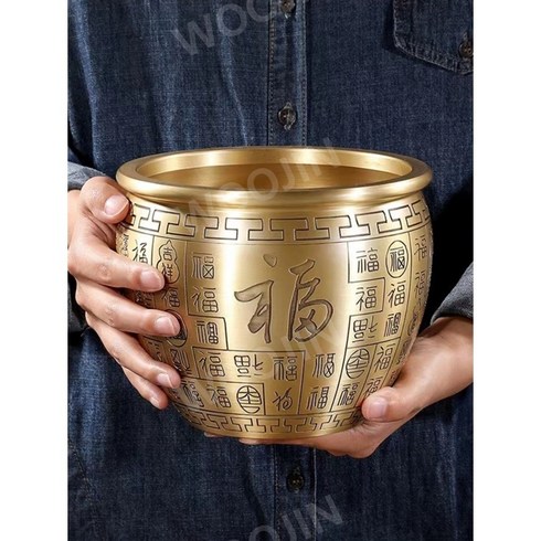 순금항아리 - 황동 쌀 항아리 돈복을 부르는 황금 신주 단지, 1개